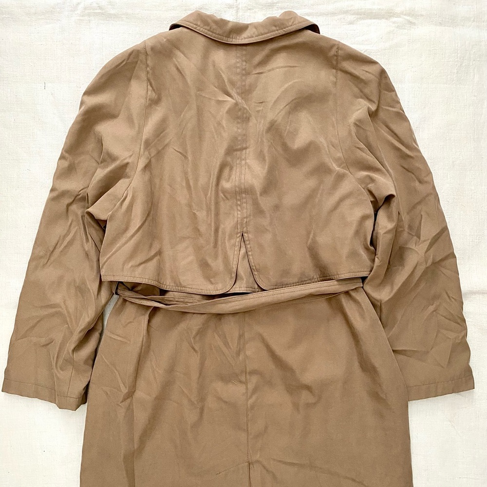 VTG Tan Trench Coat Jacket - Picture 7 of 8